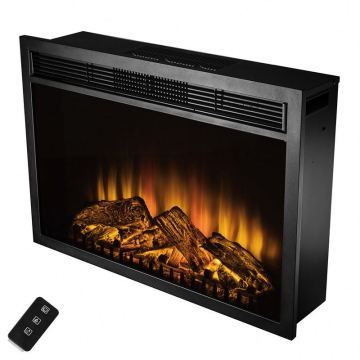 18\" 3D Infrared Insert Electric Fireplace: Antique Cast Iron Style Heater