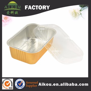 1000ml rectangular airtight aluminum foil meal container with sealing lid