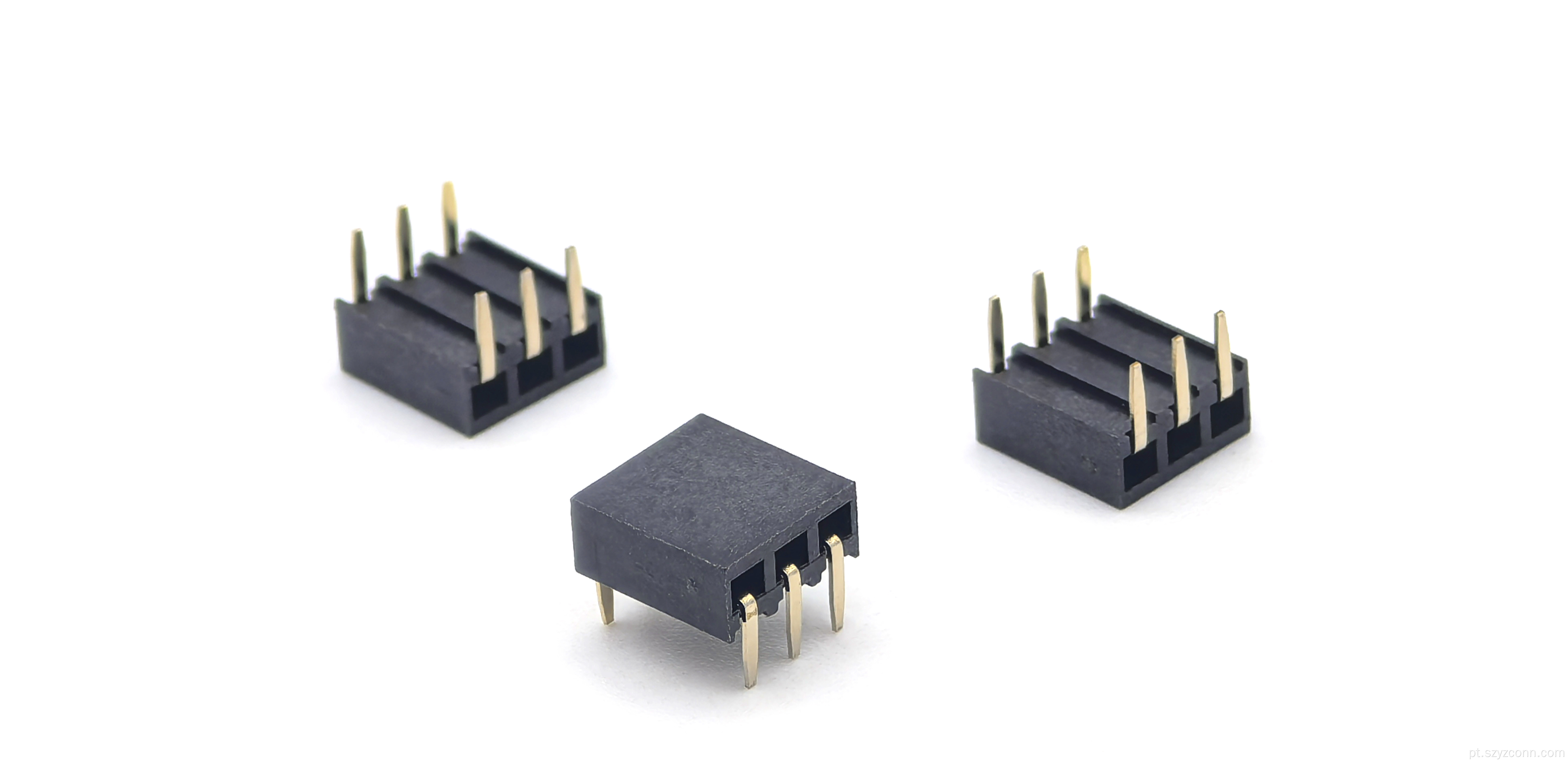 Conector de cabeçalho fêmea de passo de 2,54 mm 3P