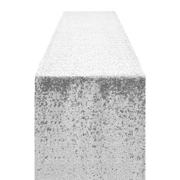 Factory Direct Rectangle Grey Sequin Table Runner for Wedding Dining
