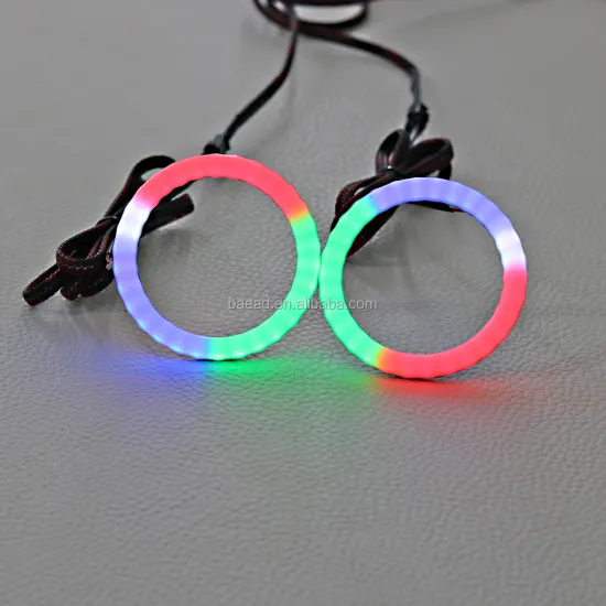 Smartphone-Controlled 80mm RGB Multi-Color LED Angel Eye Halo Ring Headlight Retrofit Kit
