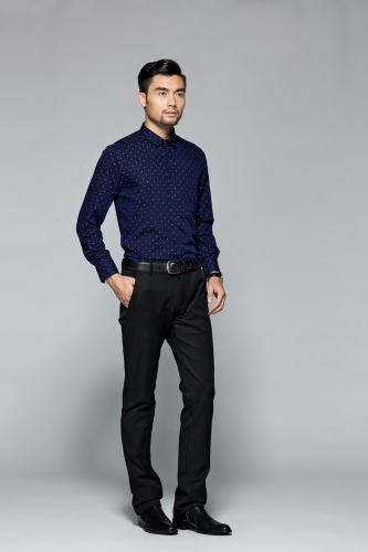 Men's cotton jacquard shirt