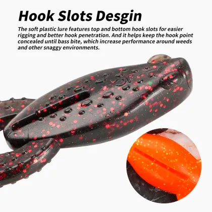 JOHNCOO TPR Soft Bait Fishing Lures - Floating Frog Baits for Freshwater