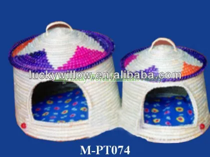 Wicker pet house / wicker cat cage / wicker pet bed & wicker doghouse