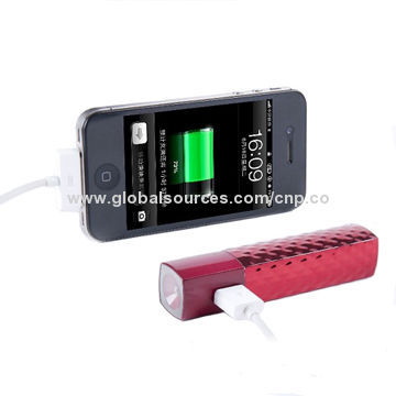 Lipstick-shaped Power Bank for iPhone, Easy to Carry, Shining or Smooth Surface Available, 2,200mAh