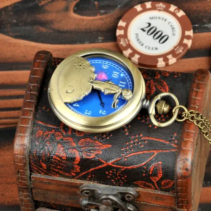 Vintage Red Scarf Little Prince Star Sky Pocket Watch - Luxury WJ-10955