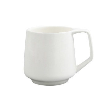 Großhandel hochwertiges einfaches Design 350 ml Keramik Kaffeetasse weiße Porzellan Tee Tasse mit Griff