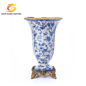 Luxury Antique Blue and White Ceramic Sets for Home and Hotel Decoration