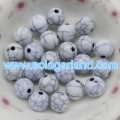 Großhandel Acryl Kunststoff Black Crackle Round Beads Circular Crack Beads Charms