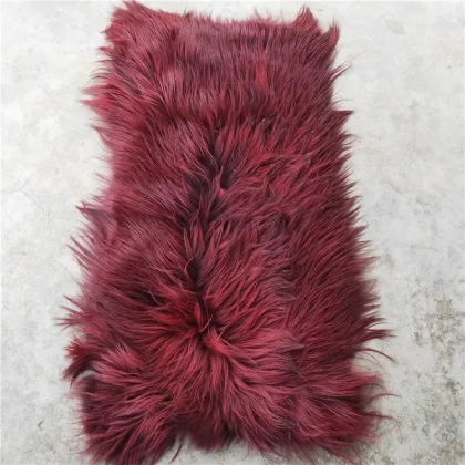 factory wholesale icelandic pelts goat skin long hair fur rug