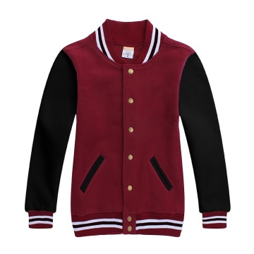 Wine red stitching black sleeves baseball uniform