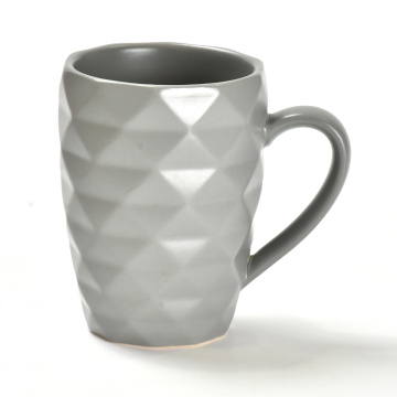 Diamond ceramic 16oz capacity pottery mugs diamond cup