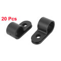 UXCELL 20Pcs Black Plastic R Type Cable Clip Clamp for 12mm Dia Wire Hose Tube 32 x 12 x 15mm