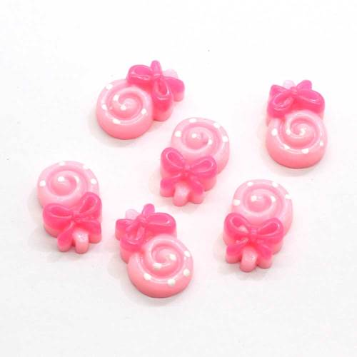 Decoratieve roze lolly vormige hars kralen voor handgemaakte ambachten slaapkamer ornamenten telefoon shell decor kralen