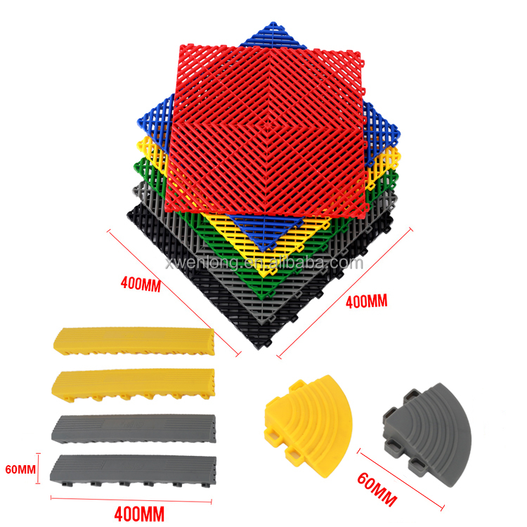 Black Rad Flow Open Rib Self-draining Durable Plastic Interlocking ...