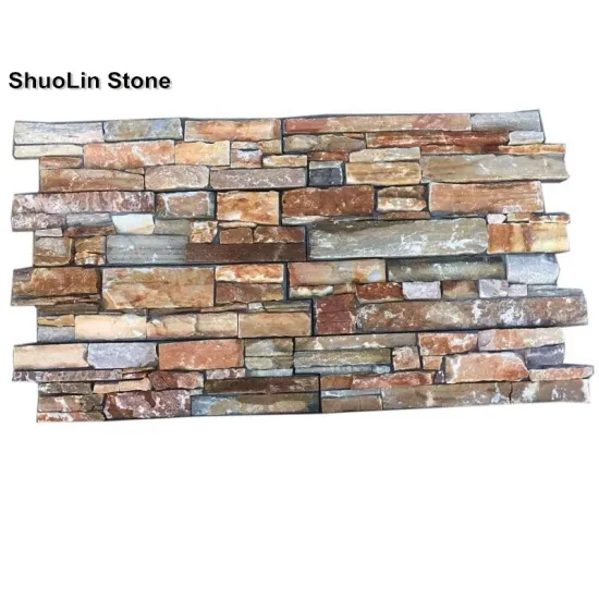 Rustic Natural Quartzite Meshed Cement Back Wall Cladding