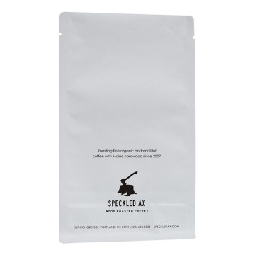 Bolsa de papel kraft branco com impressão personalizada para café