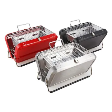 Mini Suitcase outdoor camping bbq portable stove charcoal stove lightweight stainless steel outdoor folding suitcase bbq grill