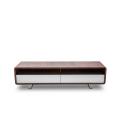 Moderne Walnut fineer en witte TV Stand