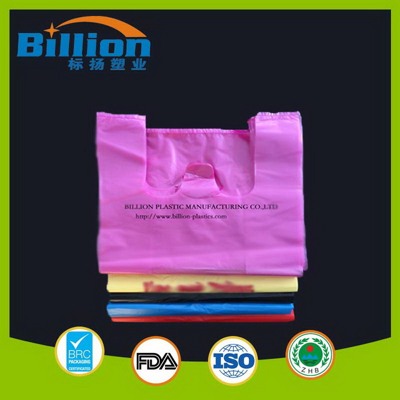 Gusset HDPE LDPE Polythene Plastic Shopping Vest Bags in Roll Plastic Vest Carrier Bags