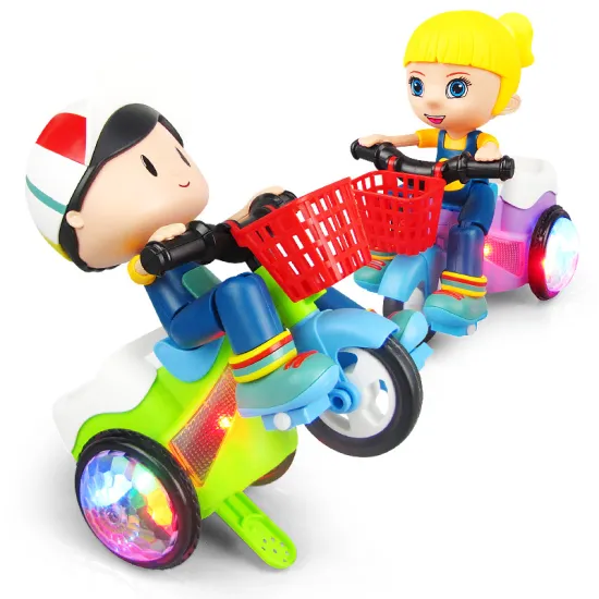 Kids' Electric Stunt Tricycle with 360-Degree Rotation, Music, and Lights - The Ultimate Three-Wheel Toy Car for Boys