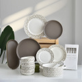 Irregular Shape tableware set ceramic plates sets dinnerware tableware Stoneware Dinner Set in Solid Color