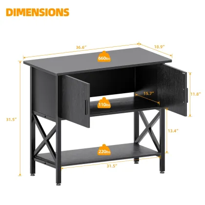 Modern 40-50 Gallon Fish Tank Stand with Cabinet Storage