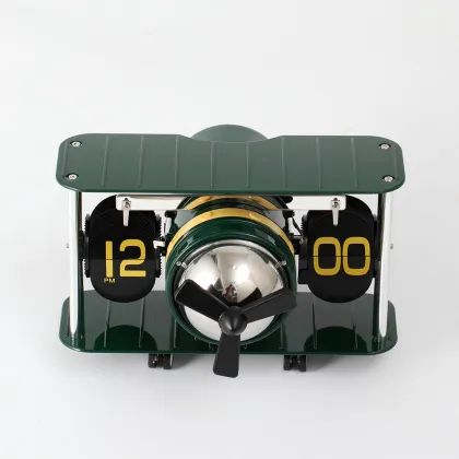 Green Fighter Plane Flip Clock for Decor