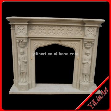 Hand-Carved Marble Stone Fireplace Mantels For Indoor Used