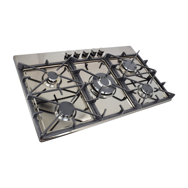 900mm lpg Portable Gas Stove Easy Cleaning Cast Iron Gas Hob Built-in 5 Burner Gas Cooker