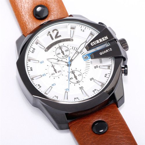 Business Classic Leather Band Men Quartz Watch