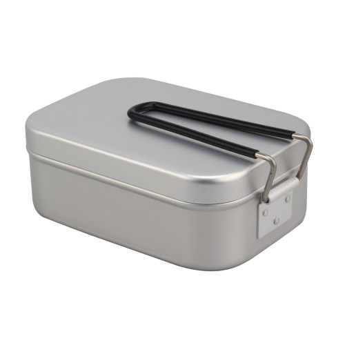 Aluminum lunch box with heat proof handle set