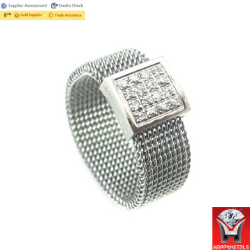 stainless steel man made diamond rings (R7800)