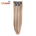 Alileader rekommenderar 22 tum 30 tum hög kvalitet 26 färger syntetiska silkeslen raka 16 klipp sömlöst klipp i hårförlängningar