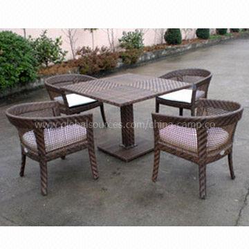 Rattan Bistro Sets with Cushion, Available in Chair Size of 65 x 65 x 71cm