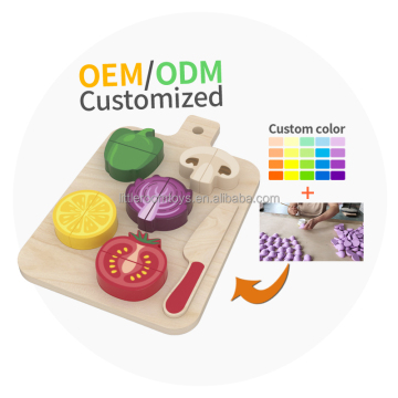 Wooden Fruit Cutting Puzzle Toy for Pretend Play Kitchen