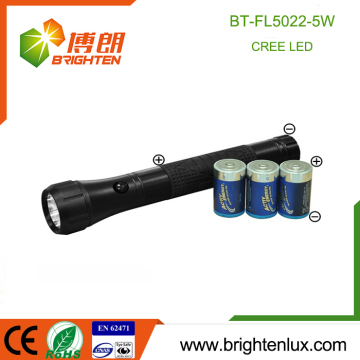مصنع للبيع بالدفاع عن خلية ثلاثية الأبعاد مادة الألومنيوم مدفوعة الألياف XPG 5W Cree LED مصباح يدوي قوي مع قبضة مطاطية