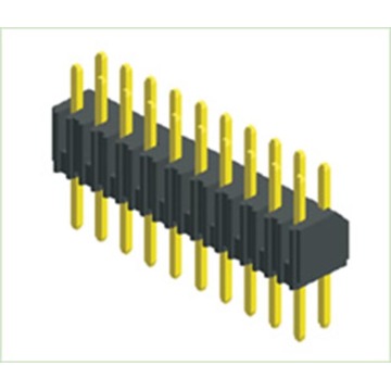 Pitch 2,00 mm (0,0787 &quot;) Cabeçalho de pino dupla linha reta