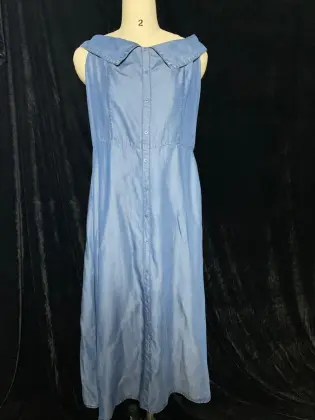 Sleeveless Denim Skirt For Lady