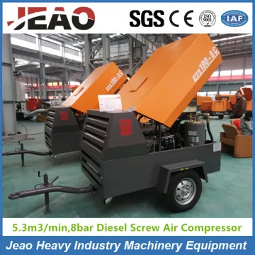 185cfm 8bar Diesel Portable Screw Air Compressor for Sandblasting