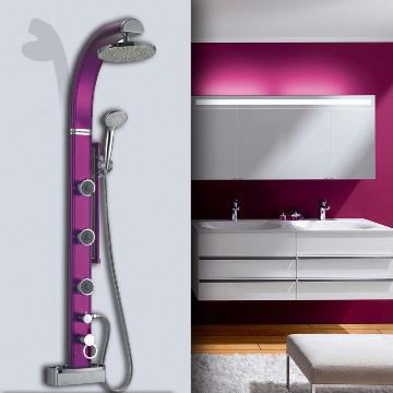 bathroom aluminum alloy massage shower coloumn of purple color