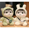 부드러운 귀여운 모자 고양이 봉제 장난감
