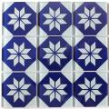 Blue Flower Pattern Crystal Glass Mosaic