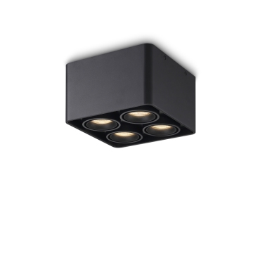 Downlight LED peint en noir de 3000k, 4x9w monté en surface