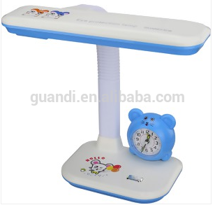 cartoon clock led kids reading table lamp with pluggable led bulb