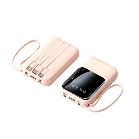2023 Mini Power Bank with Built-In Cable - Large Capacity Fast Charging Portable Power Supply (5000mAh/10000mAh/20000mAh)