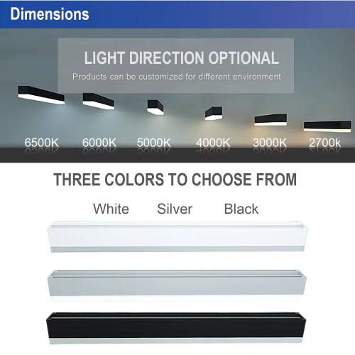 Luminaire linéaire LED à LED en aluminium