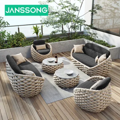 Modern Villa Courtyard Hotel Garden Metal Aluminum Frame Waterproof Patio Furniture
