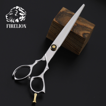 FIRELION Professional 440C Stainless Steel Gold Pet Straight Cutting Shears