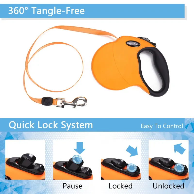 Heavy Duty Retractable Dog Leash for Medium to Large Dogs